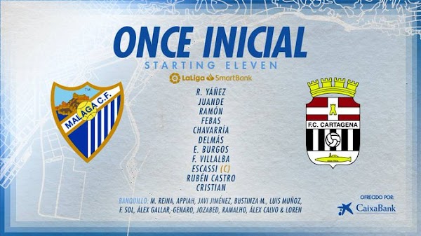 Málaga - Cartagena, alineaciones oficiales