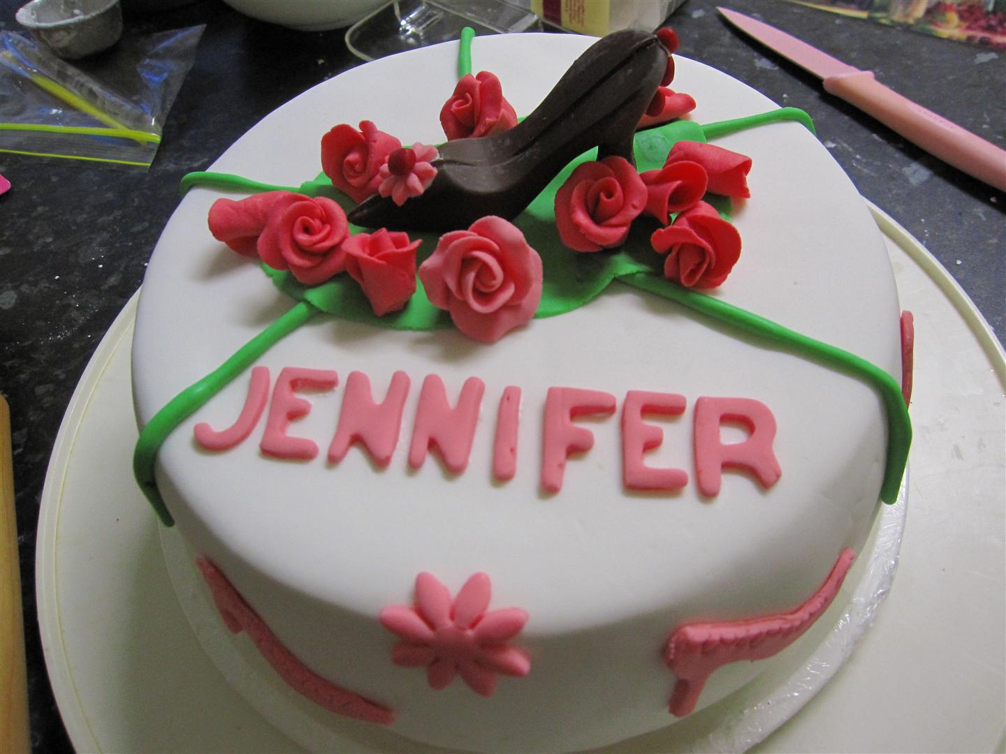 Jennifer is a shoe lover, so why not make her a shoe cupcake?