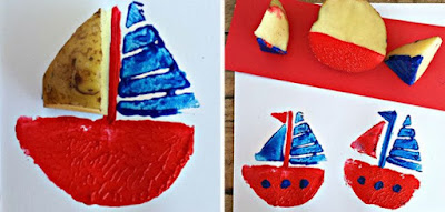 Ideas creativas - Pintando con papa - barco
