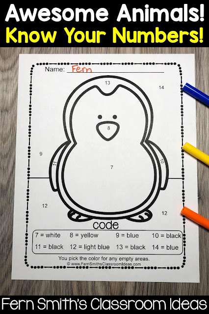 Click Here and Download This Terrific Color By Number Awesome Animals Know Your Numbers Worksheets For Your Class!