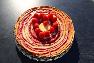 Zebrakuchen,Zebrakuchen mit Erdbeeren,Kuchen