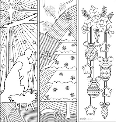 free christmas coloring bookmarks