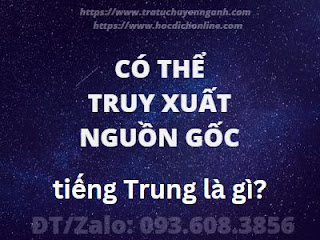 "Có thể truy xuất nguồn gốc" tiếng Trung là gì?