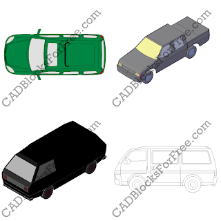 Free CAD Blocks Download Vans and Pick Up Trucks