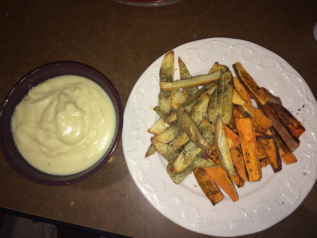 Garlic Potato soup, dip, sauce, paleo, vegan, HCLF, high carb low fat, sweet potatoes