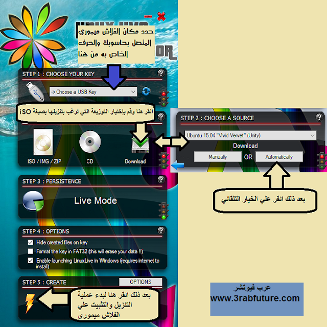 كيفية الحصول علي أي توزيعة لينوكس وحرقها علي فلاش ميموري لتثبيتها بحاسوبك LinuxLive USB