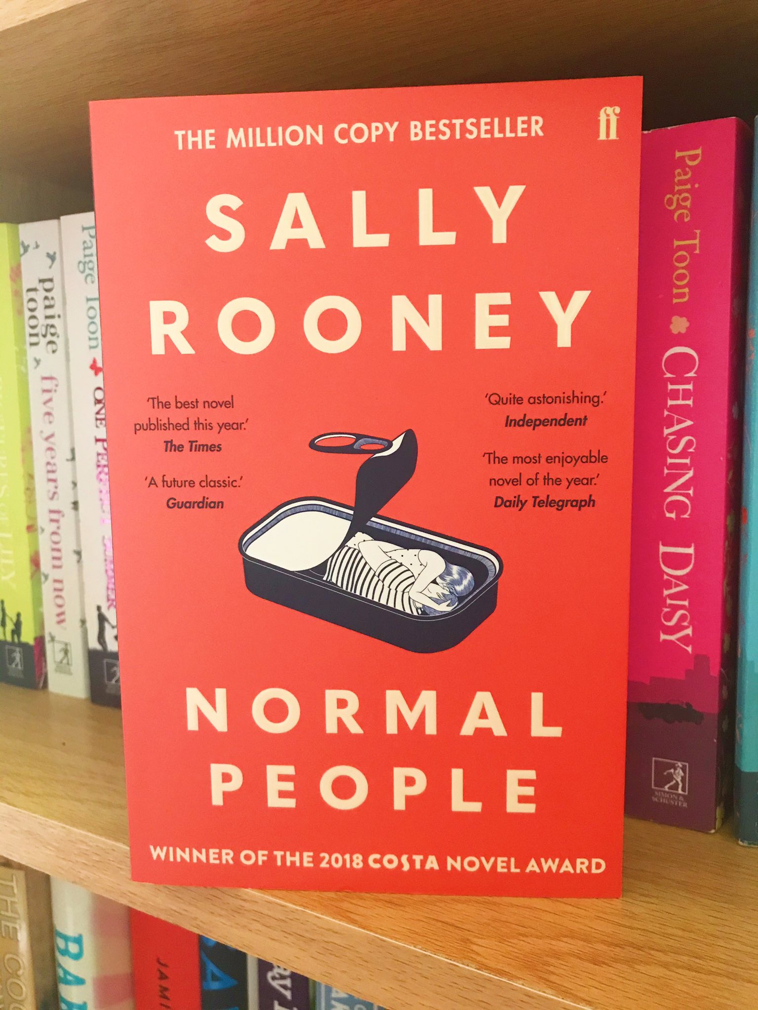 Normal People by Sally Rooney on bookshelf