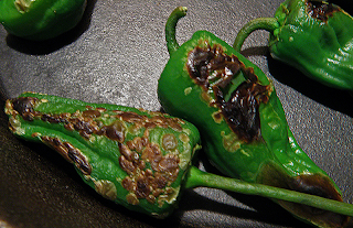 Closeup of Peppers Frying