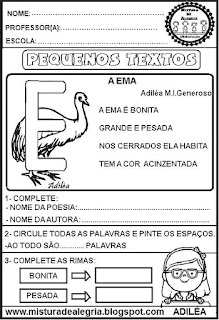 Atividades de alfabetização 3º ano,quadrinhas