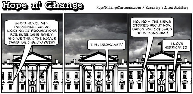 barack obama celebrates hurricane sandy because it will distract from benghazi
