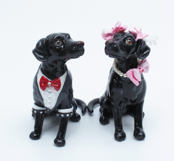 Wedding Cake Topper Made of Polymer Clay
