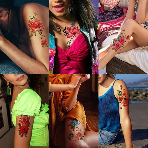 Temporary Flower Tattoo Body