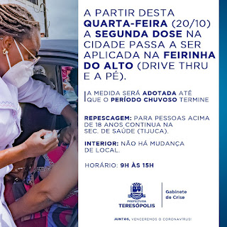 Segunda dose contra a Covid-19 passa a ser aplicada na Feirarte (Feirinha do Alto), a partir desta quarta-feira (20)