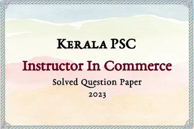 Instructor in Commerce Answer Key | 02/06/2023