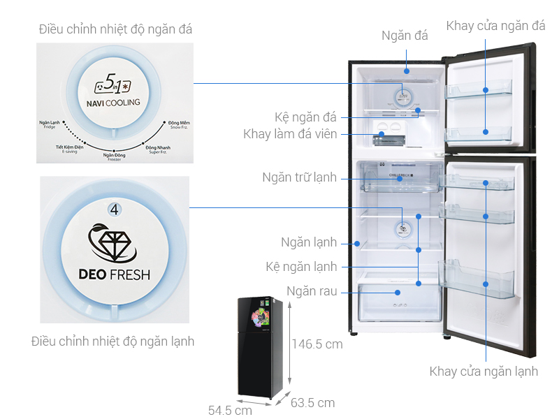 Tủ lạnh Aqua Inverter 235 lít AQR-IG248EN (GB)