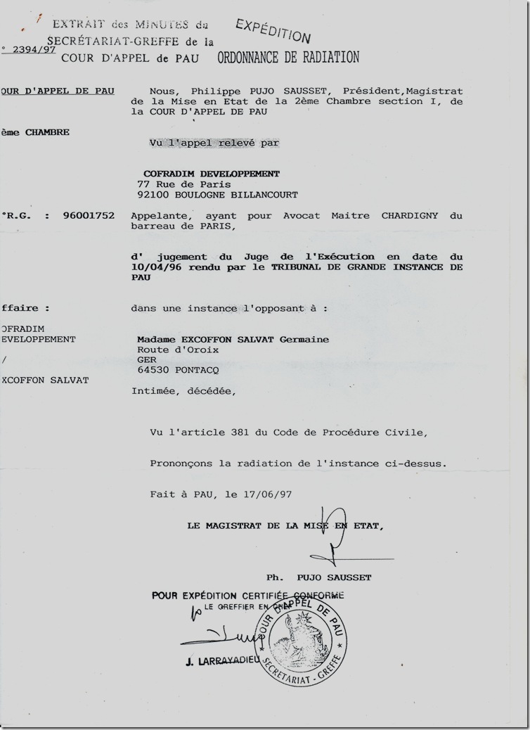 Ordonnance_radiation_du_17_06_1997_Tribunal_de_Grande_Instance_de_Pau