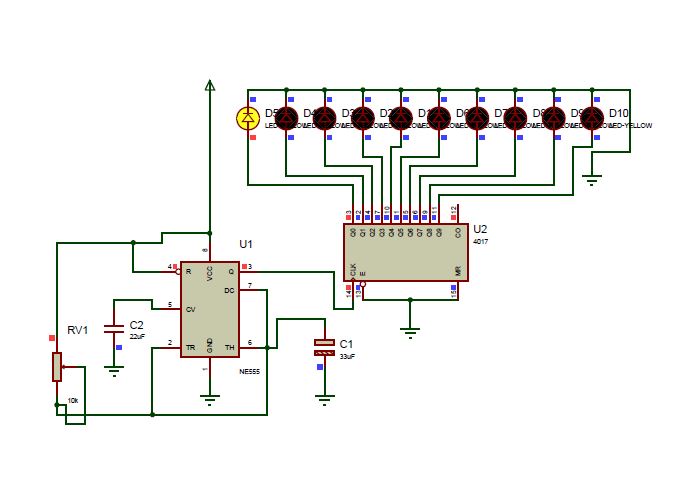 Membuat Rangkaian  Running LED  sederhana menggunkana IC 