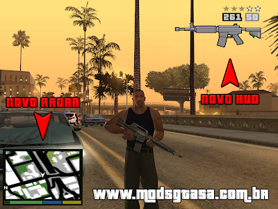 Radar e HUD do GTA 5 para GTA:SA