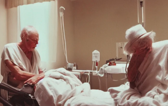 Wife Sleeps by Ailing Husband in Hospital Every Night - viral story