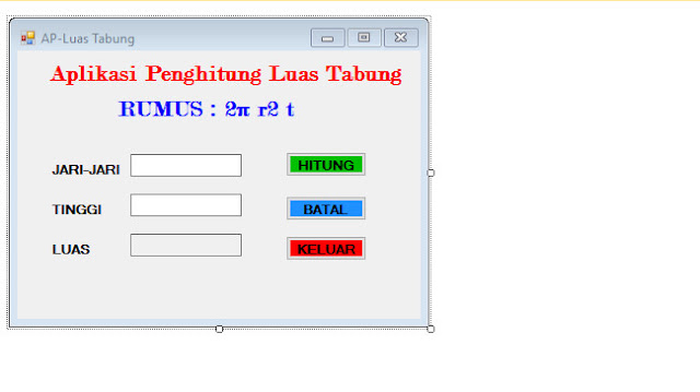 Cara Membuat Aplikasi Penghitung Luas Tabung VB.NET