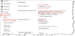 cara mengaktifkan moderasi komentar blog