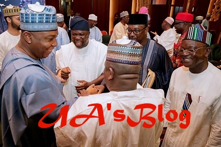 JUST IN: At Last, Buhari Meets Gov. Fayose, His Arch-enemy Face-to-face, Obasanjo Too In Aso Rock