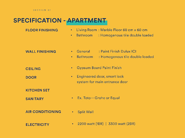 Spesifikasi Bangunan Apartemen Upper West BSD City