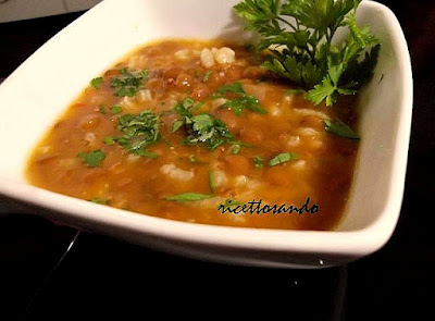 Zuppa lenticchie e riso ricetta primo piatto vegetariano 