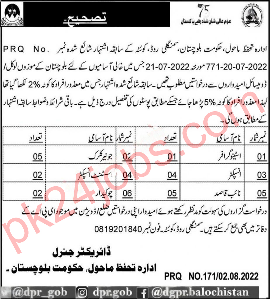 Environmental Protection Jobs 2022 – Pakistan Jobs 2022