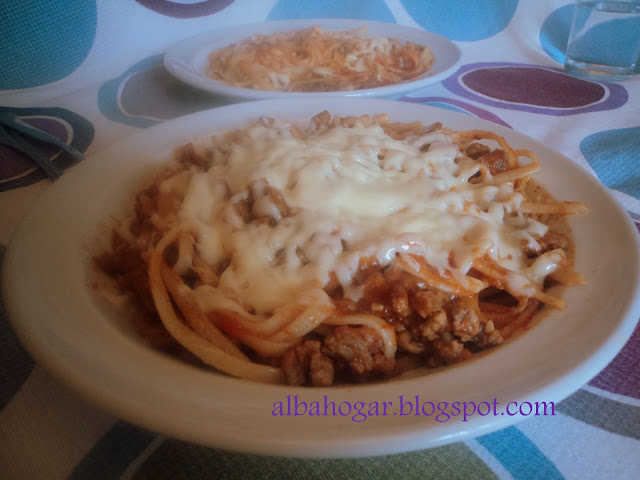 tallarines con carne albahogar