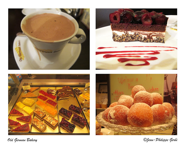 Image of Hot Cocoa and pastries at The Old German Bakery in Hoboken, NJ