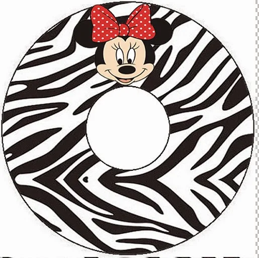 Zebra and Red Minnie Free Printable CD Labels.