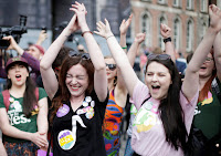 Irish women celebrating 8th Amendment repeal