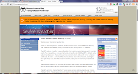 screen grab of  MBTA webpage