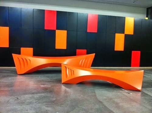 Flat bench outdoor furniture by Tal Friedman