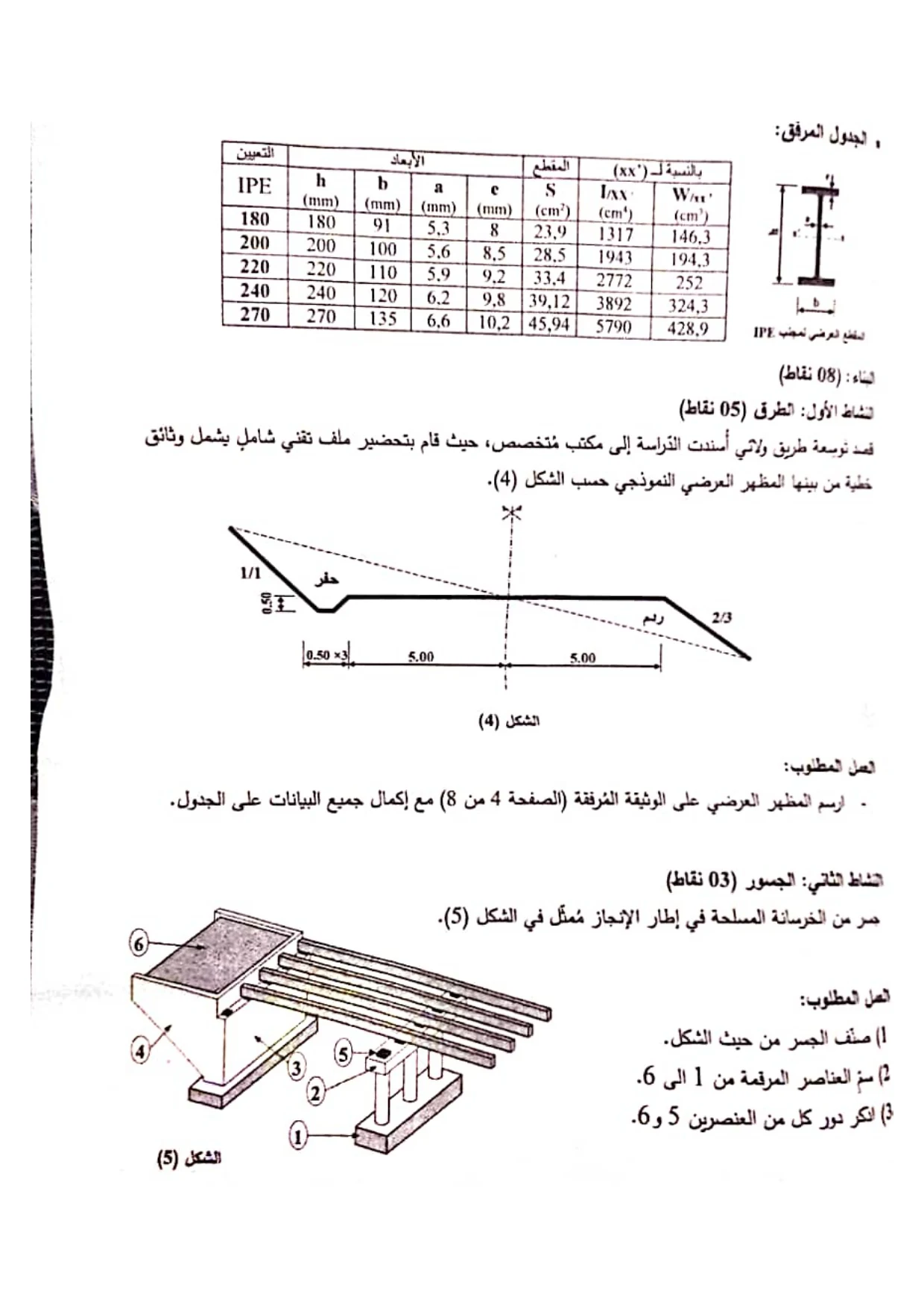 موضوع الهندسة المدنية بكالوريا 2023 شعبة تقني رياضي