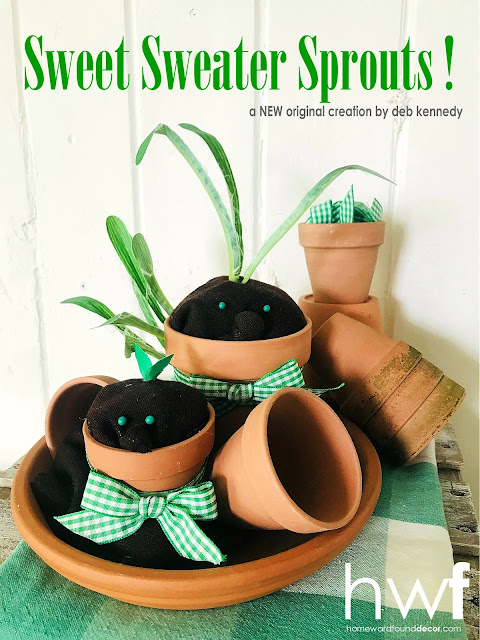 spring,Sweet Sweater Originals,Sweet Sweater Sprouts,sweaters,garden style,DIY,diy decorating,decorating,home decor,seasonal,re-purposing,up-cycling,inspired by nature,faux potted plants,tutorial