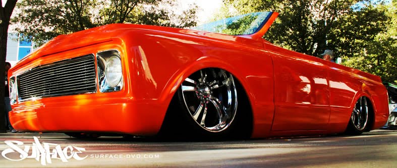 Slammed Chop Top Orange Chevy C10