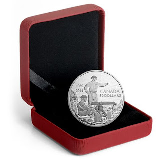 Canada 30 Dollars Silver Coin 2014 Canadian Machine Gunner in Training - 75th Anniversary of the Declaration of the Second World War