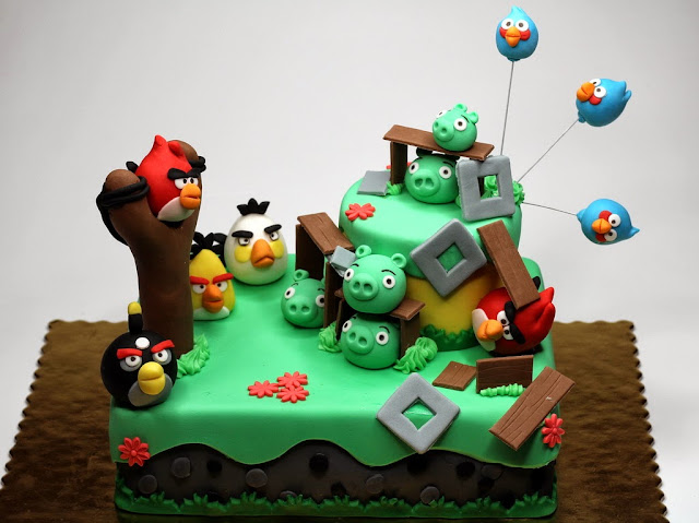 Angry Birds Tiered Cake in Chelsea