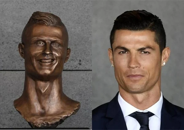 Cum arata bustul lui Cristiano Ronaldo de pe aeroportul din Madeira