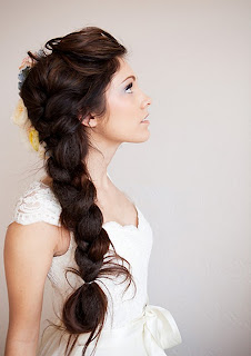 Bride with thick side braid from Sweet Sunday Events