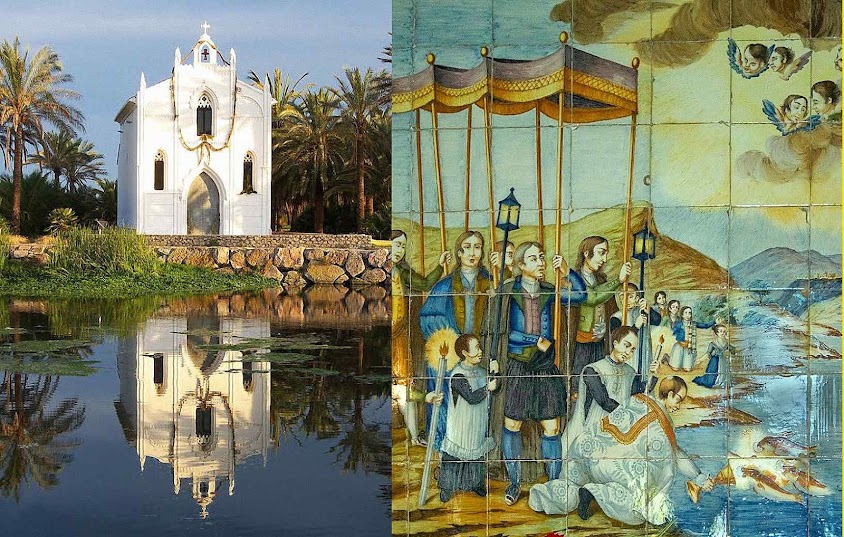 Local e mosaico do 'Milagre dos Peixes', Alboraya, Valencia, Espanha