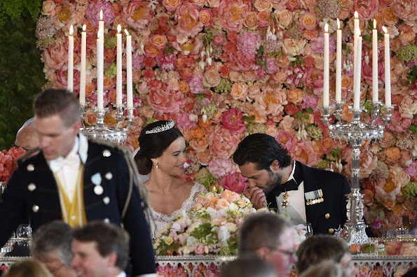 Swedish Royal Family held a wedding dinner in honor of Prince Carl Philip and Princess Sofia at the Royal Palace