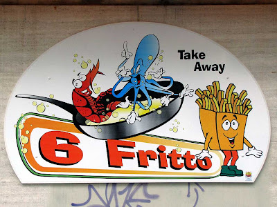 Sign, fried food shop, Livorno