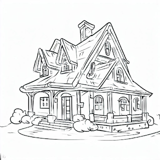 Desenhos de casa para colorir e pintar: uma forma de desenvolver a coordenação motora fina.