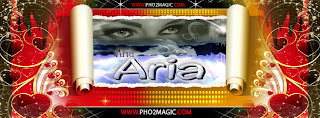 cover of name Aria , Romantic cover facebook with name Aria