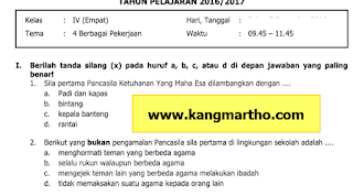 Soal PAS Kelas 4 Tema 4 SD Kurikulum 2013