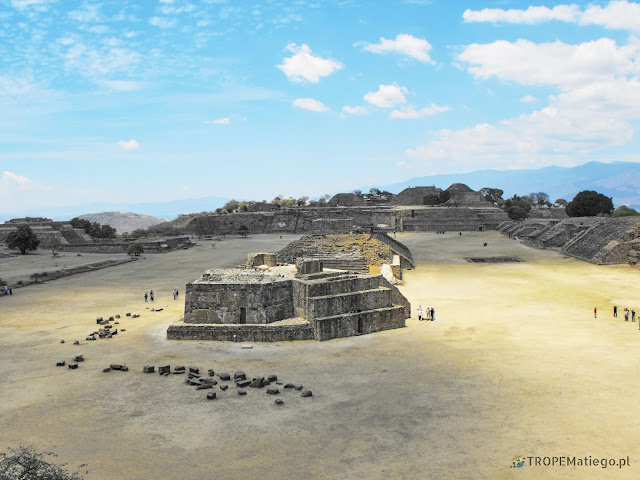 The view of main square of Monte Albán from the south