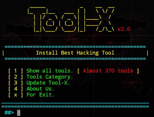 تثبيت أدوات الكالي لينكس على Termux بأداة Tool-X